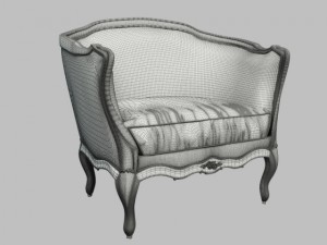 sofa and armchair in the style of provence 3D 모델