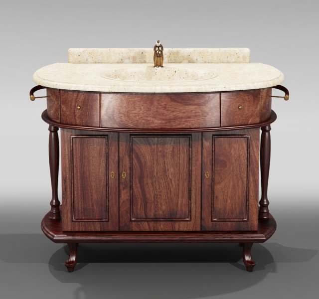 washbasin classic 3D Model .c4d .max .obj .3ds .fbx .stl .blend 