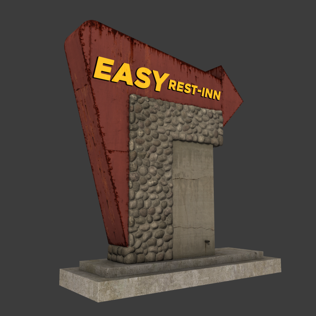 motel sign Modello 3D .c4d .max .obj .3ds .fbx .stl .blend 