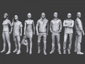lowpoly people casual pack 3Dモデル