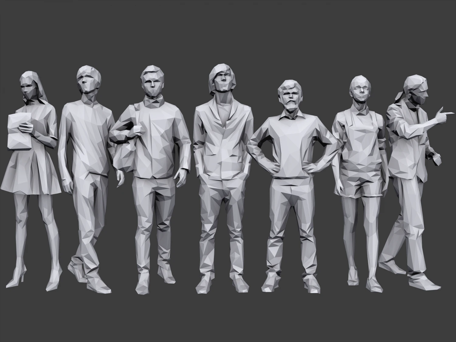 lowpoly people casual pack vol 2 3D Model .c4d .max .obj .3ds .fbx .stl .blend 