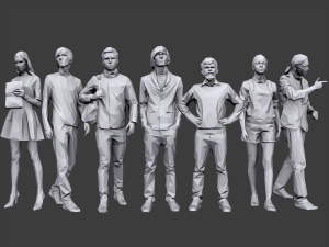 lowpoly people casual pack vol 2 3Dモデル