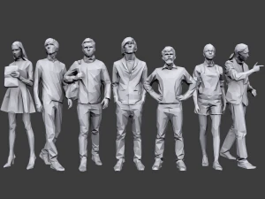 pacote casual de pessoas lowpoly vol 2 Modelo 3D