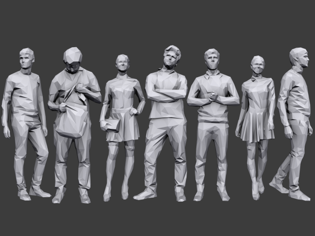 lowpoly people casual pack vol 4 Modelo 3D .c4d .max .obj .3ds .fbx .stl .blend 