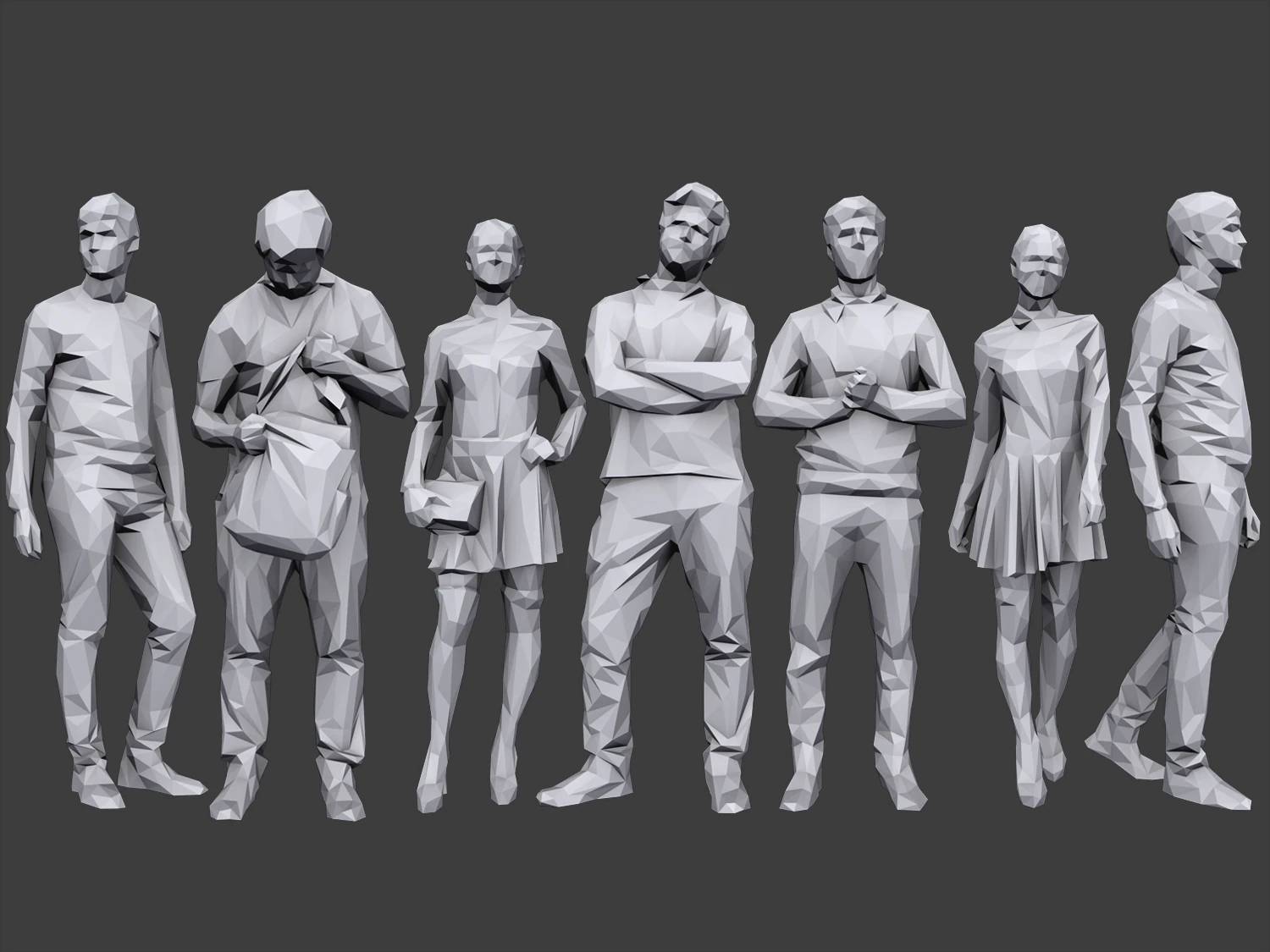 lowpoly people casual pack vol 4 3D Model .c4d .max .obj .3ds .fbx .stl .blend 