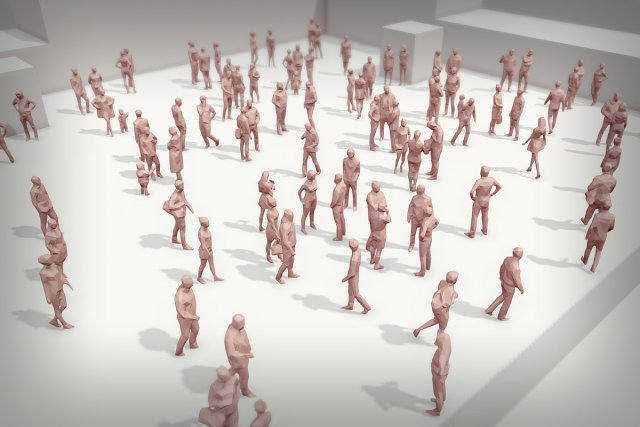 lowpoly people crowd 3D मॉडल .c4d .max .obj .3ds .fbx .stl .blend 