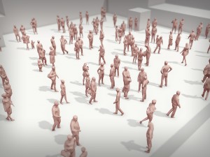 lowpoly people crowd 3Dモデル