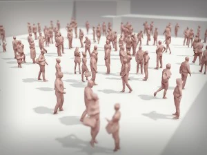 lowpoly people crowd 3D Model
