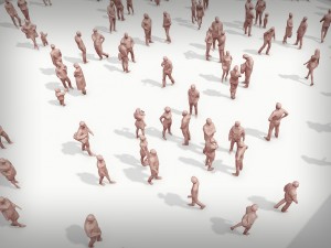 lowpoly people crowd 3D मॉडल