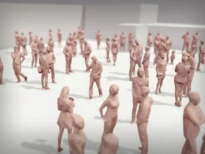 lowpoly people crowd 3D Model