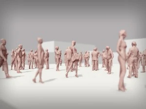 lowpoly people crowd 3D Model
