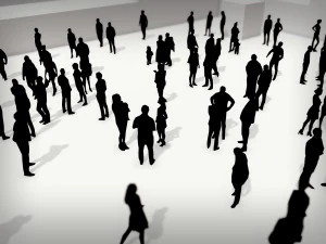 lowpoly people crowd 3D Model
