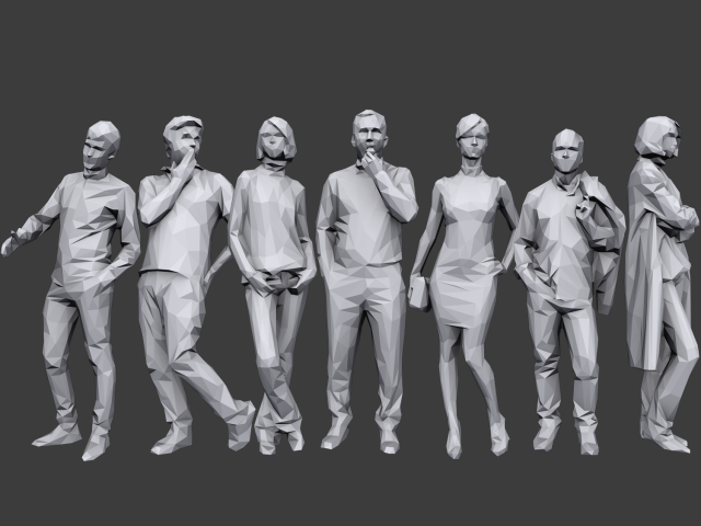 lowpoly people casual pack vol 5 3D Модель .c4d .max .obj .3ds .fbx .stl .blend 