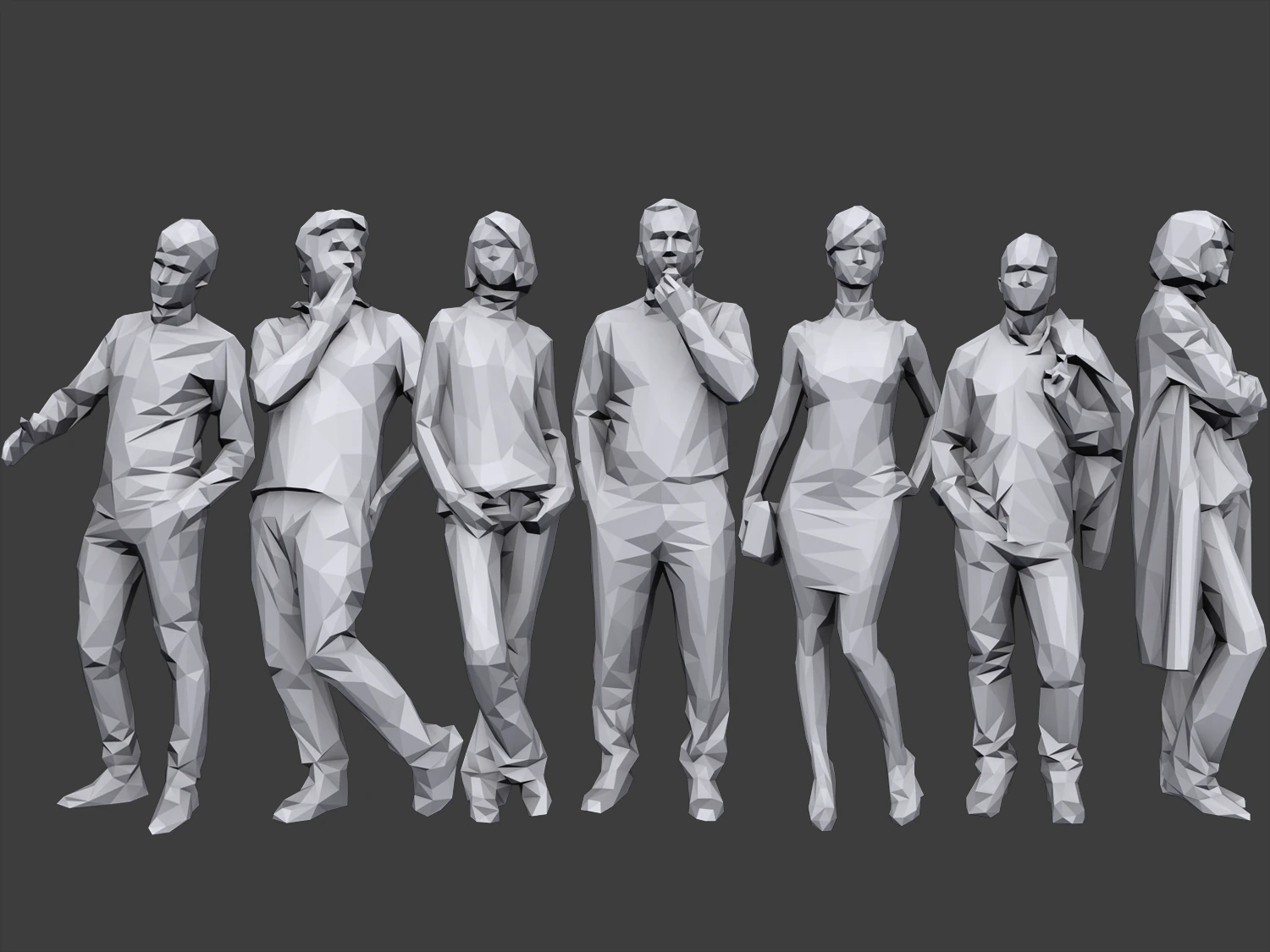 lowpoly people casual pack vol 5 3D Model .c4d .max .obj .3ds .fbx .stl .blend 