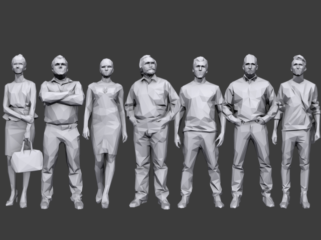 lowpoly people casual pack vol 6 3D Модель .c4d .max .obj .3ds .fbx .stl .blend 