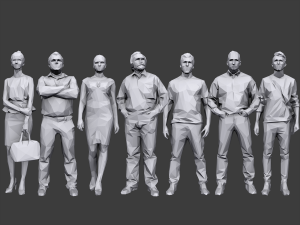 lowpoly people casual pack vol 6 3Dモデル