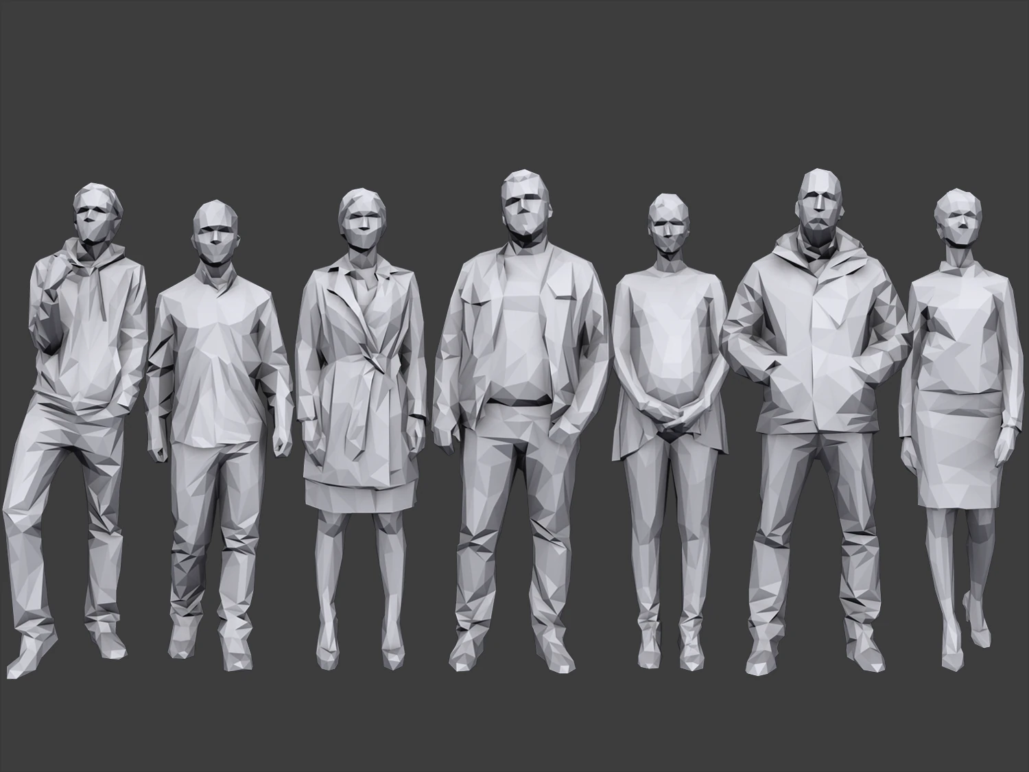 lowpoly people casual pack vol 7 3D Model .c4d .max .obj .3ds .fbx .stl .blend