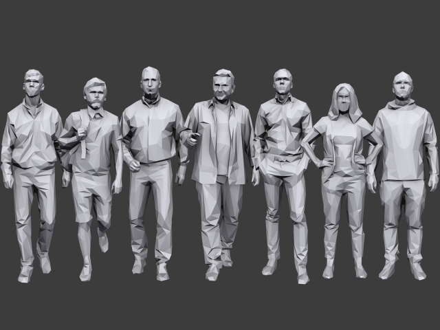 lowpoly people casual pack vol 8 3D 모델 .c4d .max .obj .3ds .fbx .stl .blend 