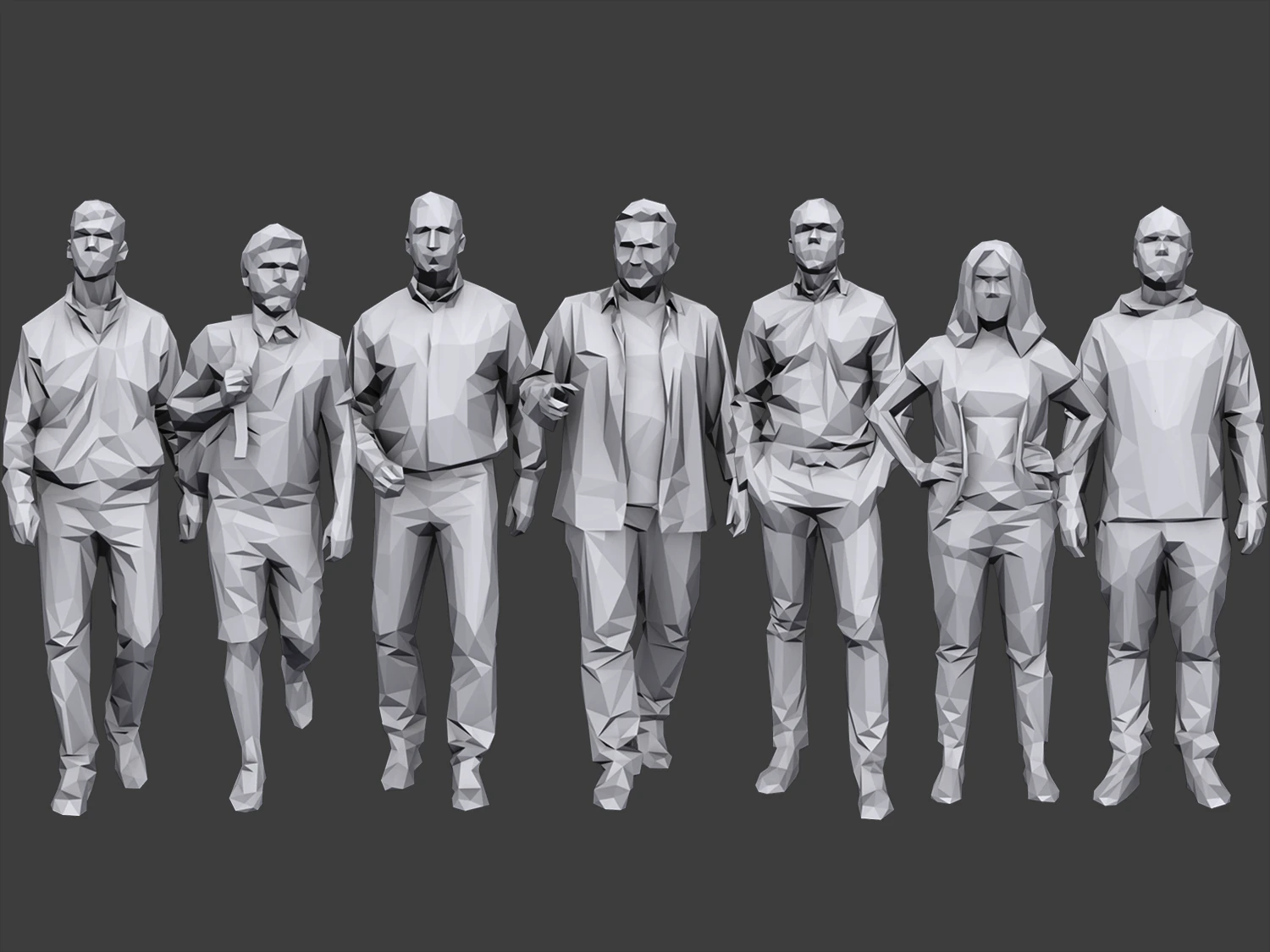 lowpoly people casual pack vol 8 3D Model .c4d .max .obj .3ds .fbx .stl .blend 