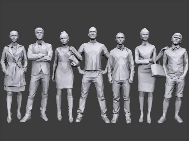 lowpoly people casual pack vol 9 Modello 3D .c4d .max .obj .3ds .fbx .stl .blend 