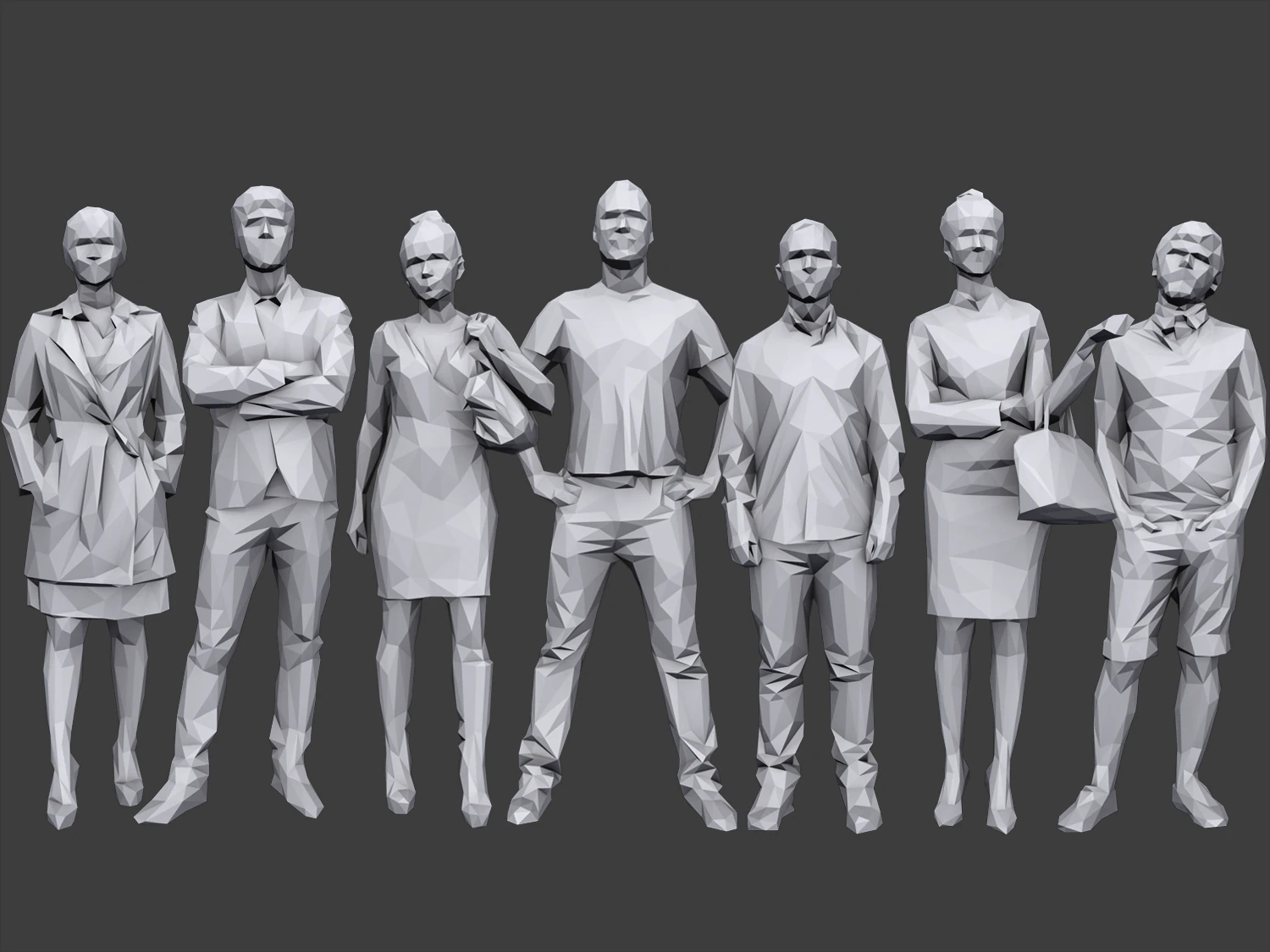 lowpoly people casual pack vol 9 3D Model .c4d .max .obj .3ds .fbx .stl .blend