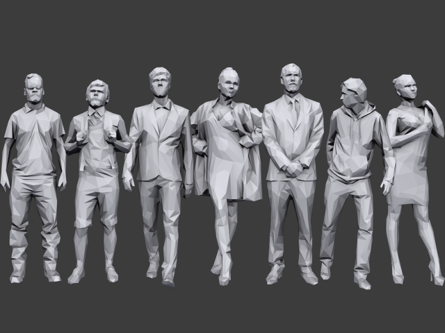lowpoly people casual pack vol 10 Modèle 3D .c4d .max .obj .3ds .fbx .stl .blend 