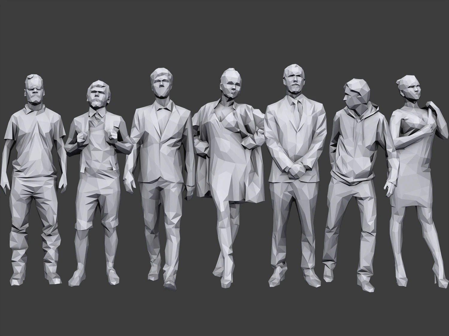 lowpoly people casual pack vol 10 3D Model .c4d .max .obj .3ds .fbx .stl .blend 