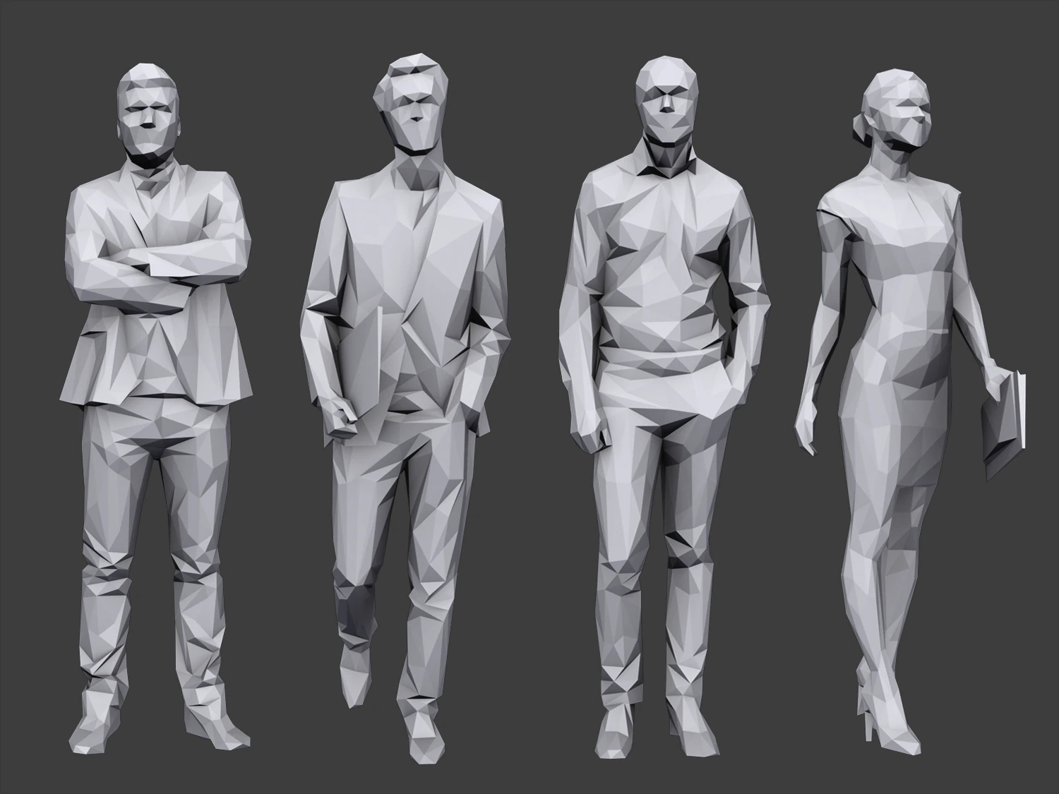 lowpoly people business pack 3D Model .c4d .max .obj .3ds .fbx .stl .blend 
