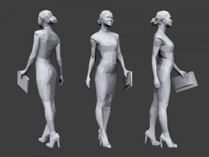 lowpoly people business pack 3D Model