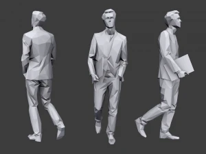 lowpoly people business pack 3D Model