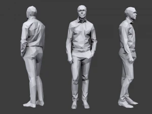 lowpoly people business pack 3D Model