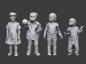 lowpoly children pack 3Dモデル