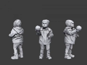 lowpoly children pack 3D Model