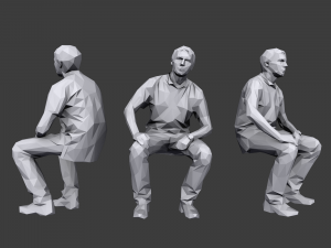 lowpoly people sitting pack Modelo 3D