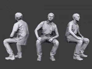 lowpoly people sitting pack 3D Model