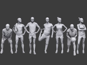 lowpoly people sports pack 3Dモデル