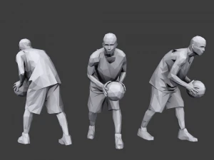 lowpoly people sports pack 3D Model