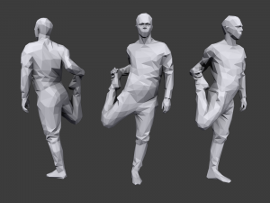 lowpoly people sports pack Modelo 3D
