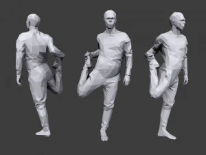 lowpoly people sports pack 3D Model