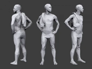 lowpoly people sports pack 3D Model