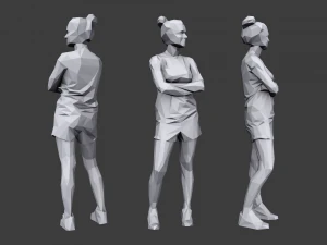 lowpoly people sports pack 3D Model