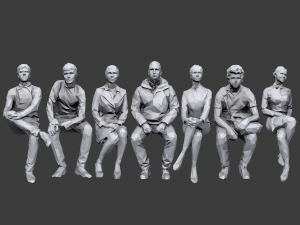 lowpoly people sitting pack vol 2 3Dモデル