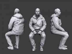 lowpoly people sitting pack vol 2 3D Model