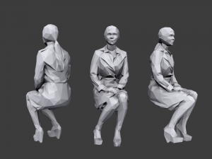 lowpoly people sitting pack vol 2 3D Model