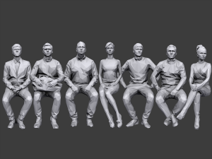 lowpoly people sitting pack vol 3 3Dモデル
