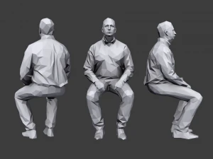 lowpoly people sitting pack vol 3 3D Model