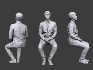 lowpoly people sitting pack vol 3 Model 3D