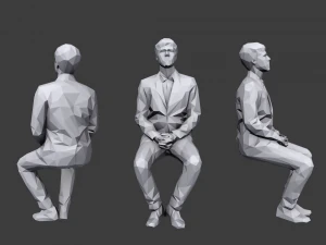 lowpoly people sitting pack vol 3 3D Model