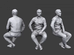 lowpoly people sitting pack vol 3 3D Model