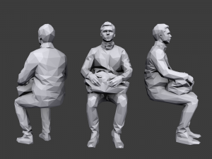 lowpoly people sitting pack vol 3 Model 3D